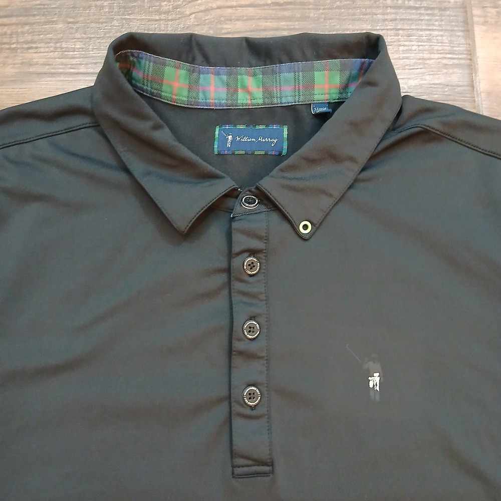 William Murray Polo Mens Extra Large Golf Performance Stretch Plaid Contrast‎